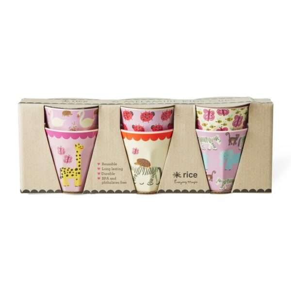 Klein Beker - Roze - Wildlife Print - Set van 6