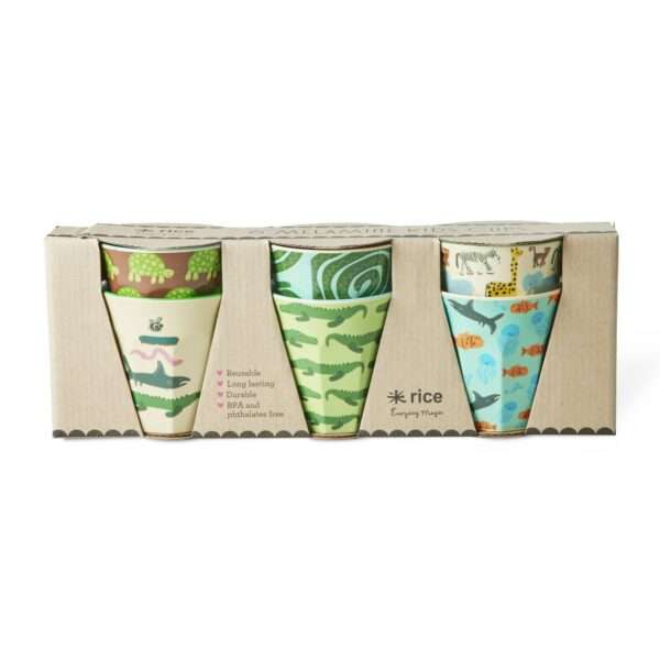 Klein Beker - Mint - Wildlife Print - Set van 6