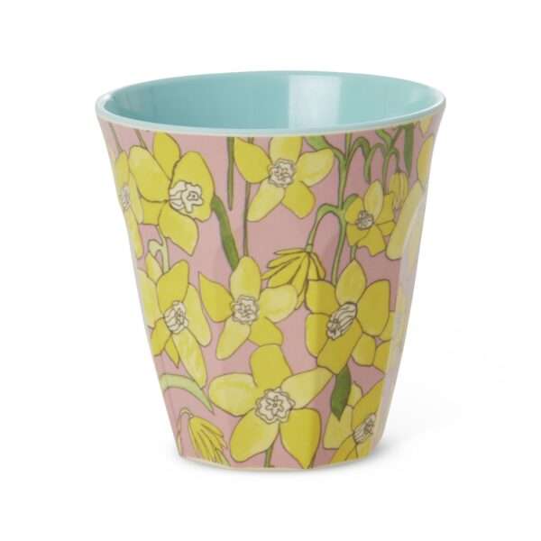 Middelgroot Beker - Zacht roze - Daffodils Print