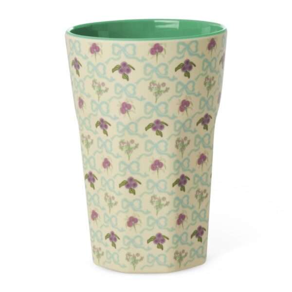 Grote beker - Crème - Bow and Bouquet Print